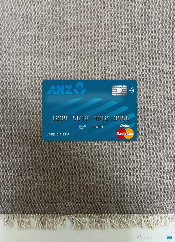 Download Australia Anz bank master card photolook front Photoshop template
